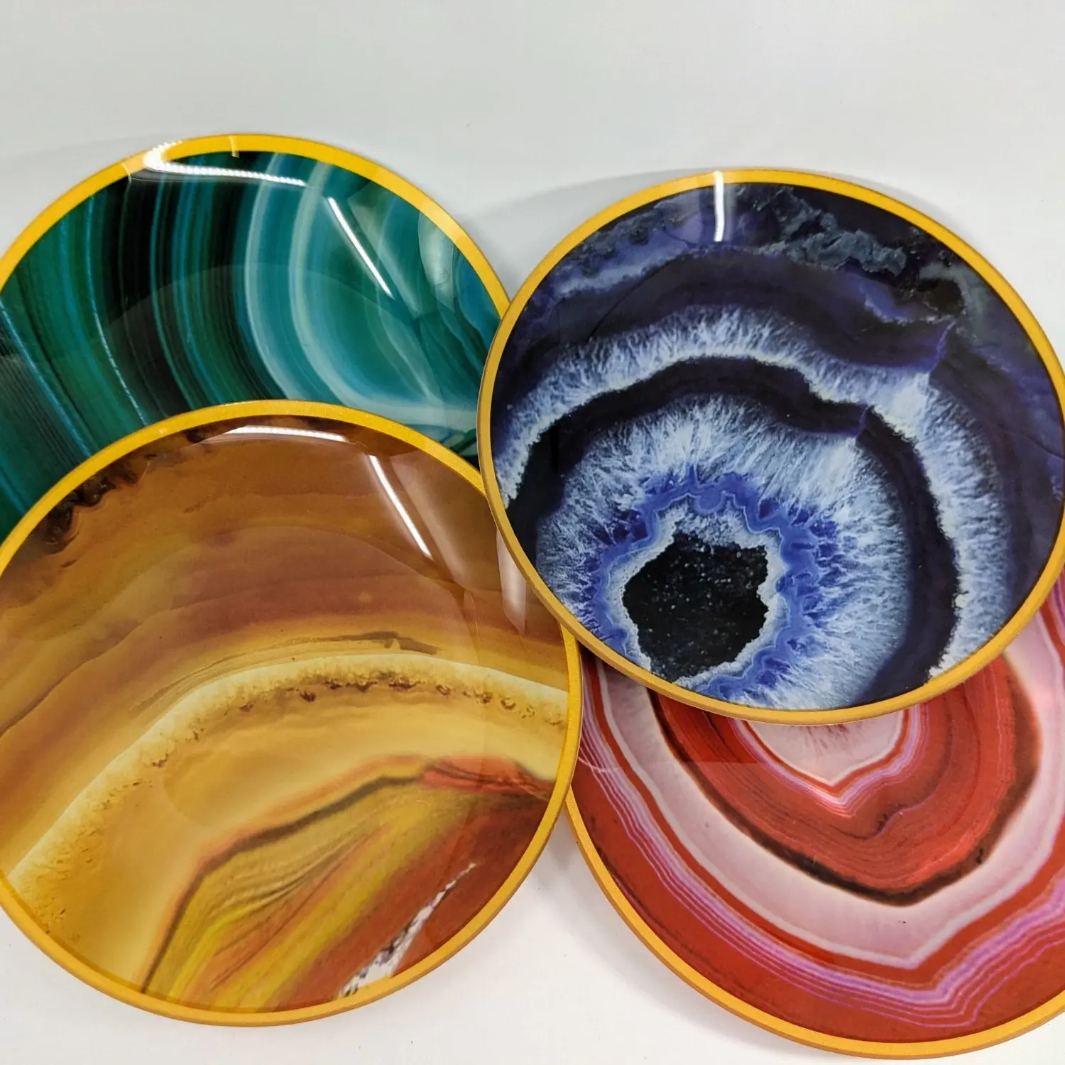 Glass Crystal Plate Assorted Color 7.5" #LV6286