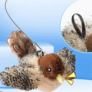 Interactive Cat Toy: Flapping Bird — Touch-Activated Sparrow Toy for Kittens and Active Play; Realistic Birdsong & Flapping-Wing Catnip Toy