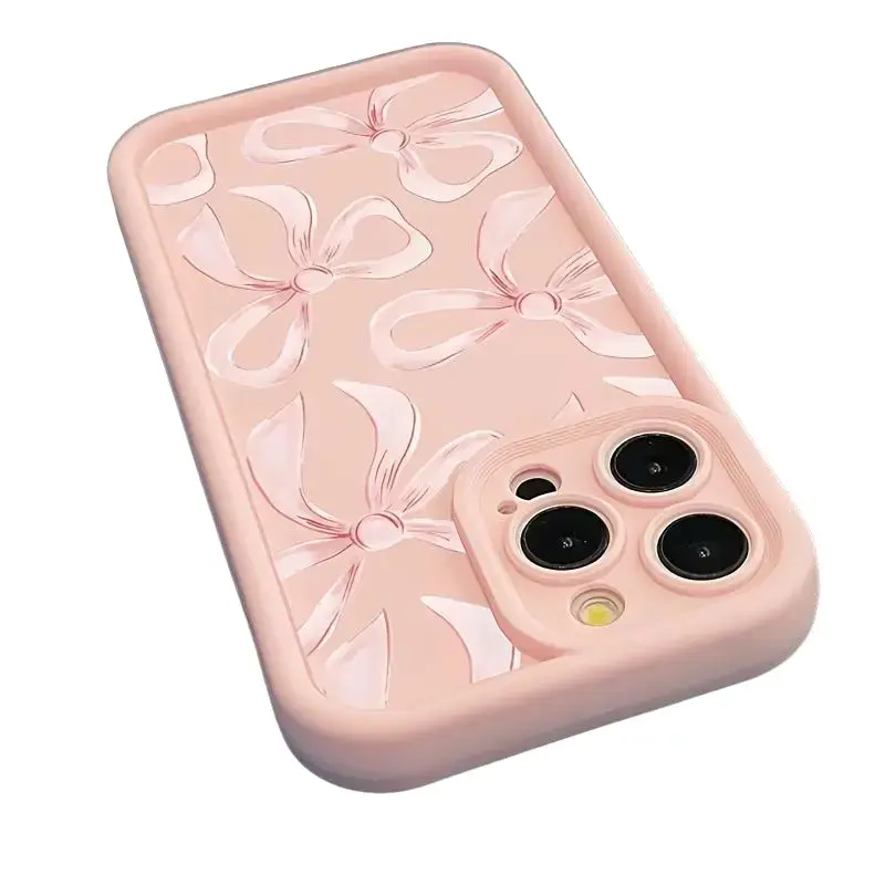 Bow Pattern Phone Case, Cute Phone Case, Fashionable Phone Protector Cover, Phone Accessories Compatible with iPhone 17 16 15 14 13 12 11 Xs  Series.designer,case Protective Protection