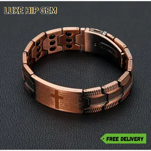 LUXE HIP GEM Men’s Magnetic Copper Bracelet – Adjustable Pure Copper Fashion Bracelet| Men's Accessories