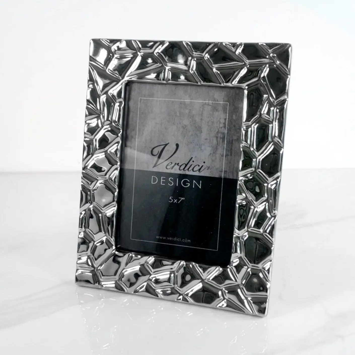 Ceramic Photo Frame Edged Stone 5 x 7"