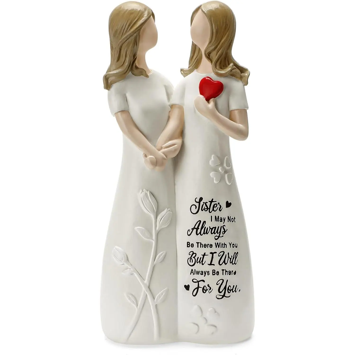 Classic White Resin Sister Figurine - Home Decor Statue, Gift Item for Bestie, Room Decor Accent for Table, Christmas & Birthday Souvenir