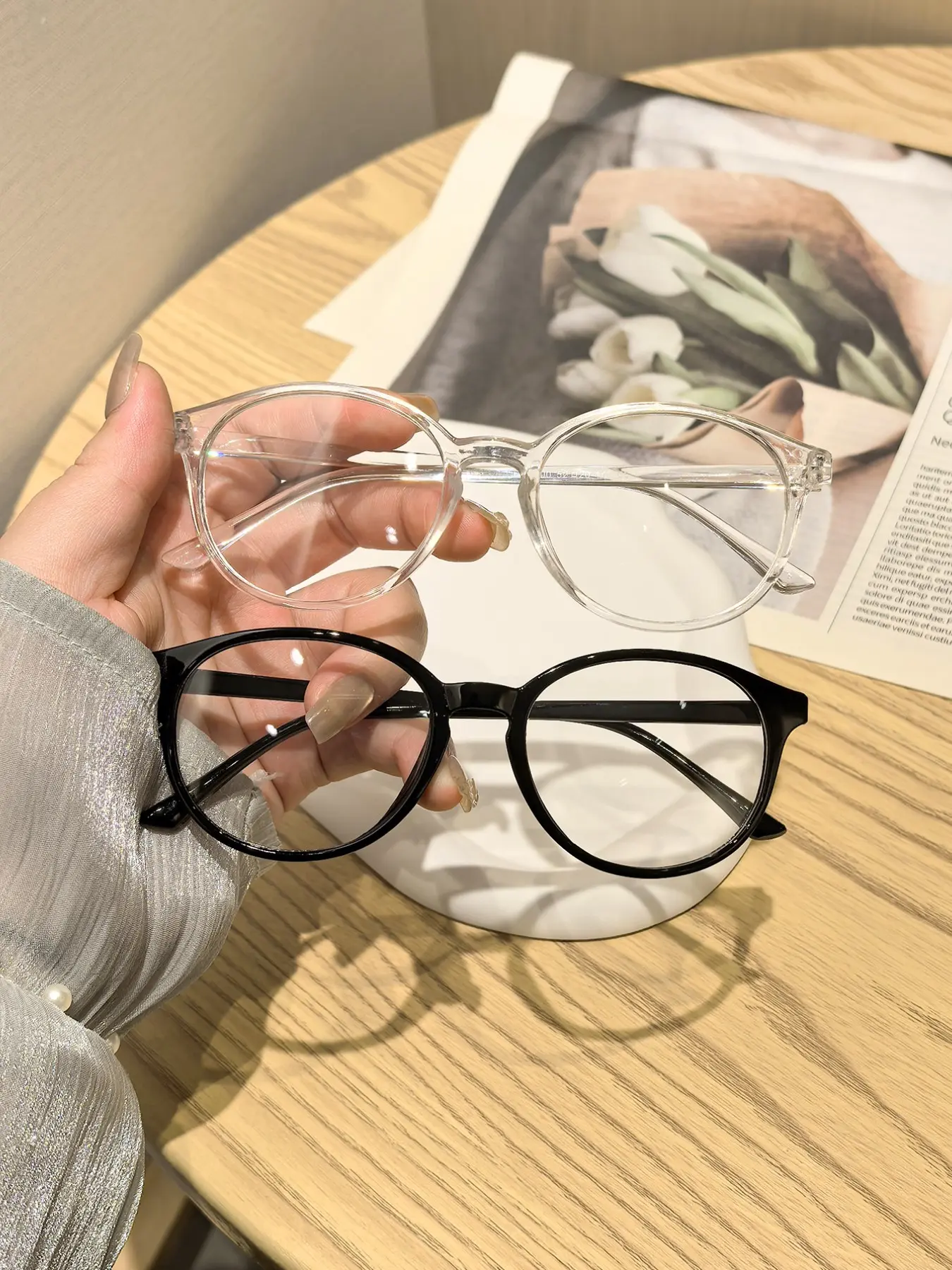2 Pairs Women's Cat Eye Glasses Frame, Nordic Minimalist Fashion, Ultra-Light Design, Anti-Blue Light, Casual Style, All Seasons