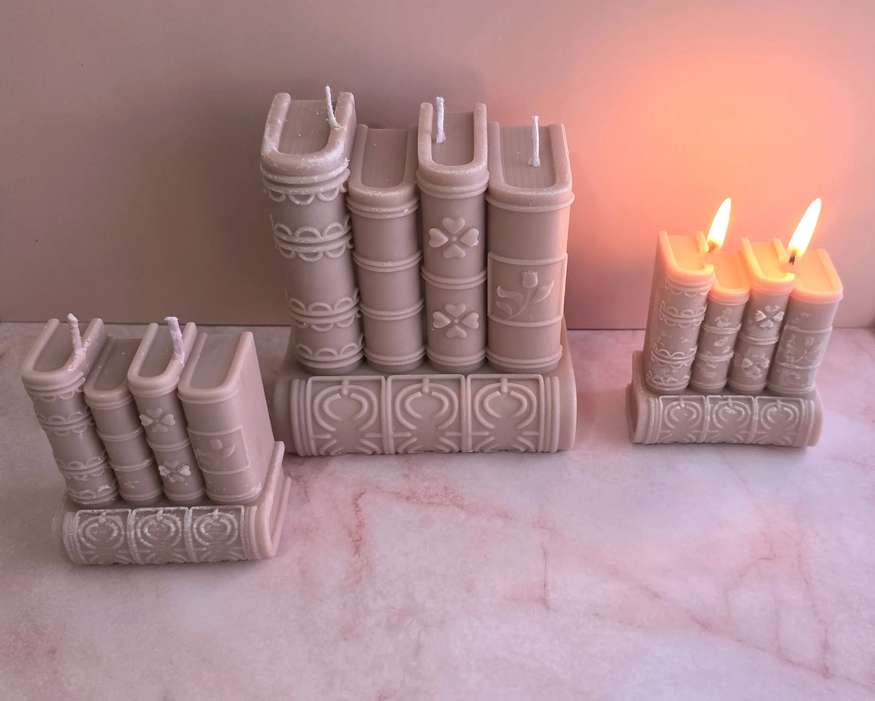 Book Stack Soy Wax Candle: Gothic Cottagecore Decor