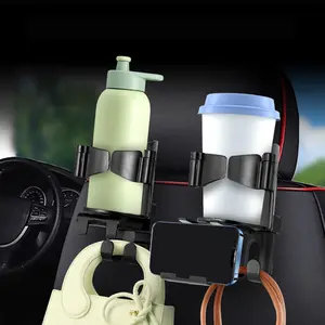 Portable Car Hook, Headrest Cup Organizer, Foldable Holder with Easy Install Feature, Anti-Slip Storage with Compact Build, Car Hook with Sturdy Design, Organizer for Daily Drive and Shopping
