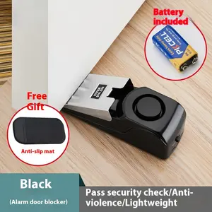 Door stopper alarm, anti-wolf artifact door stopper, hotel home door stopper, female travel door stopper, single living safety rental door lock, free batteries