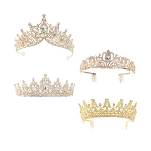 4 pcs women's elegant rhinestone crown set, suitable for parties, coming of age ceremonies, bridal weddings, engagement photo styling, and banquet and ball dressing up
