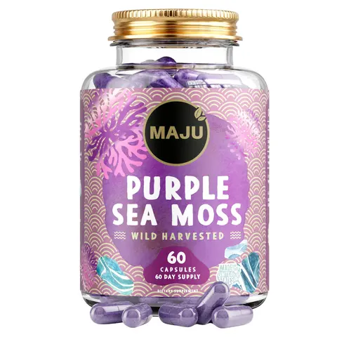 MAJU Purple Chondrus Crispus Sea Moss Capsules (60ct) - Healthcare Edible Supplement Fitness Dietary Bathroom