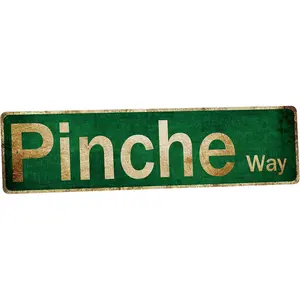 Decor Pinche 4 x 16 Inch Vintage Tin Signs Funny Street Metal Signs for Home Wall Bar Man Cave (Pinche) Lighted Address Plaque Room