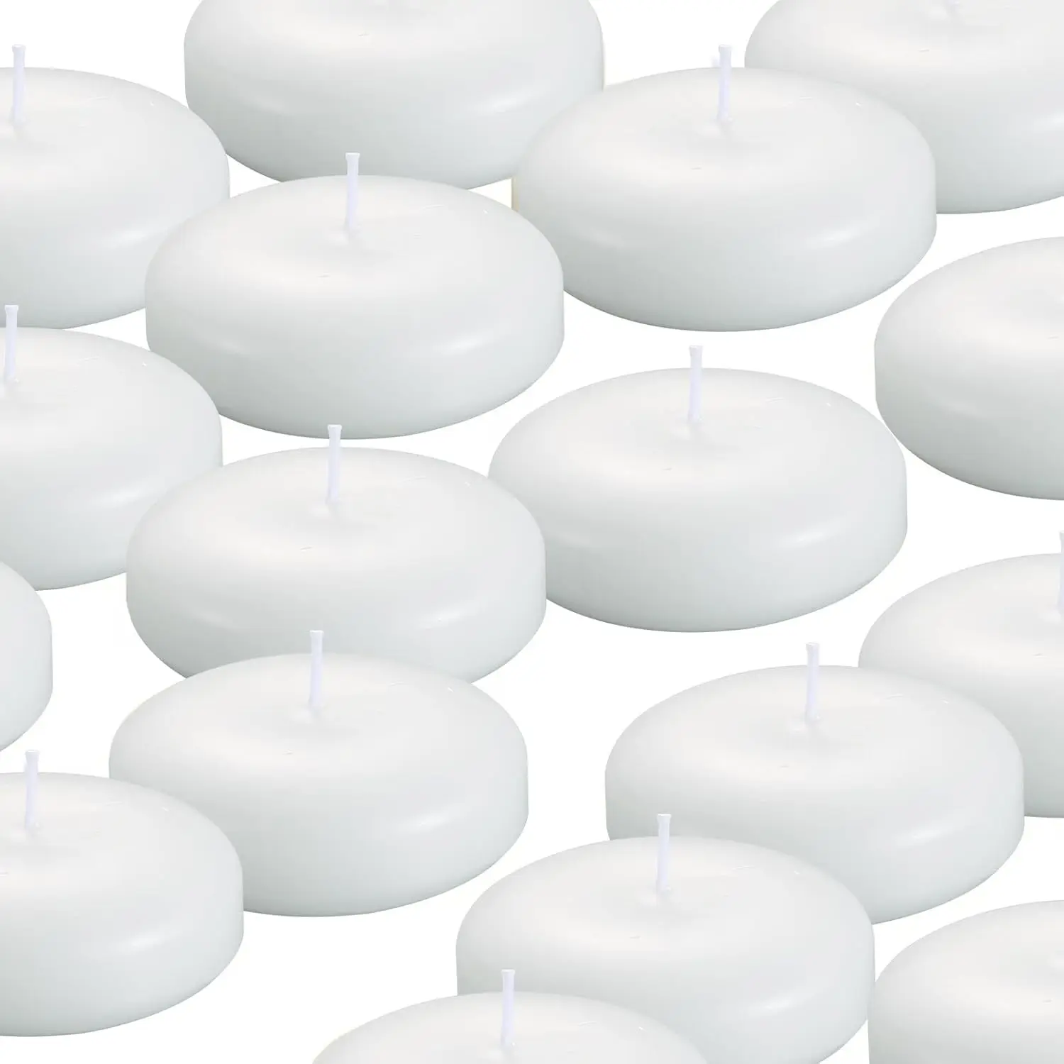 12 Pack Floating Candles, 3” White Unscented Dripless Wax Burning Candles, for Weddings, Party, Cylinder Vases, and Home Decorations…