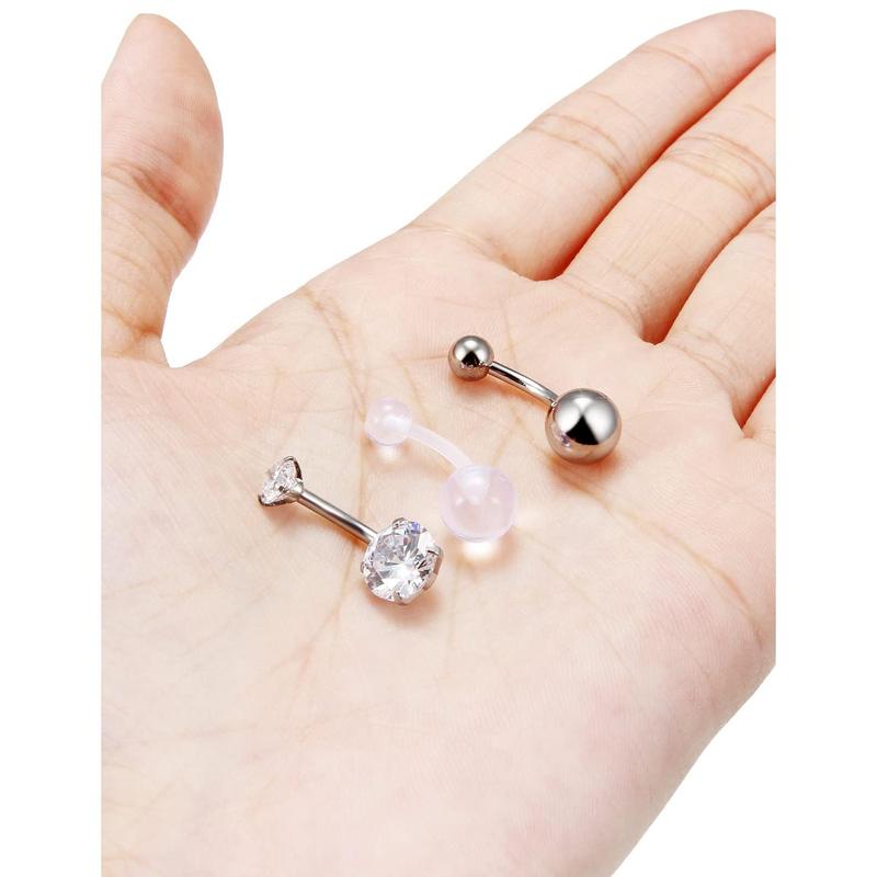 Belly Button Navel Kit For Women Men 14g Steel Bellybuttons Ring Percinging Kits Set
