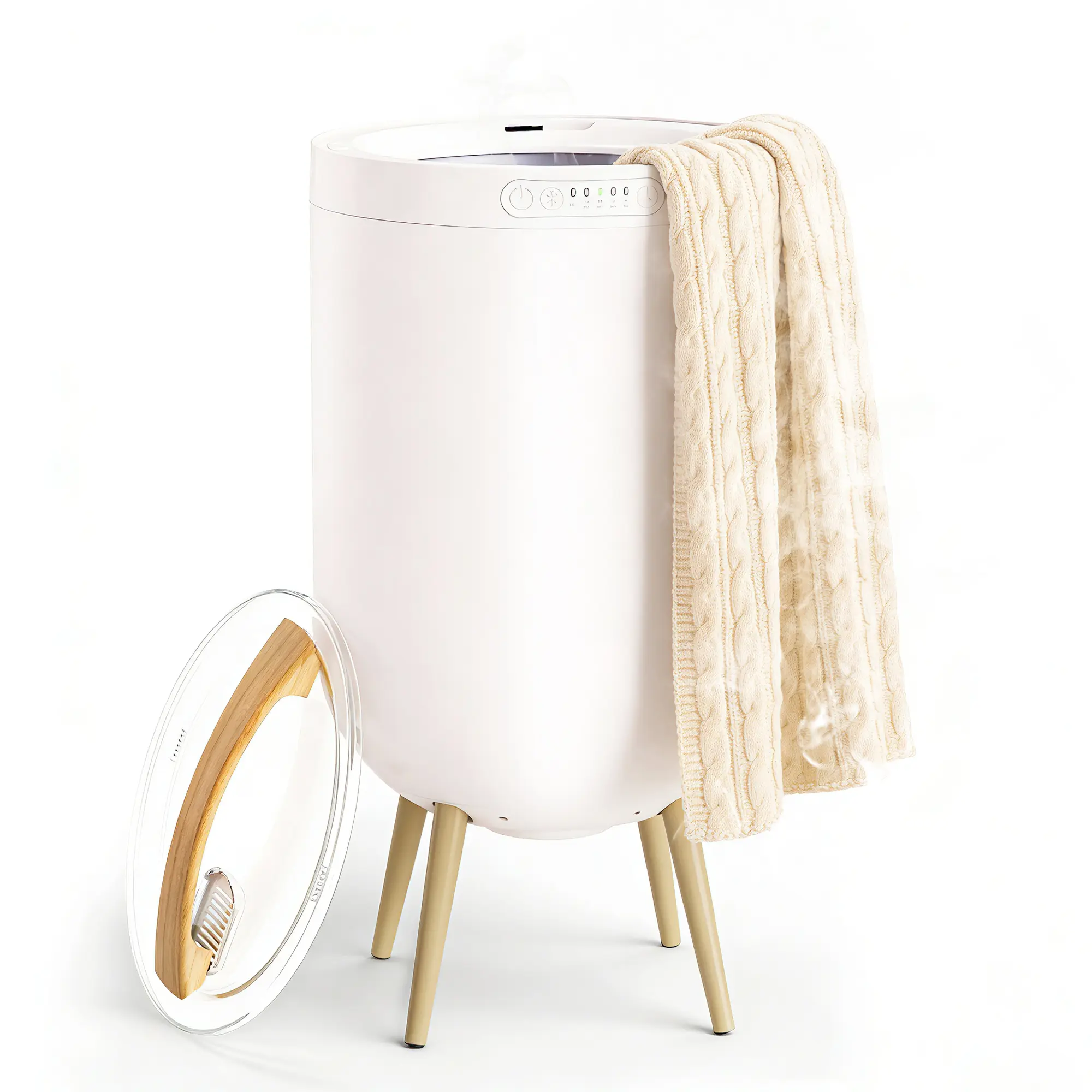 Starlead Minimalist Luxury Smooth Round Electric Towel Warmer Bucket with Raised Legs, Rapid Heating, Smart Timer, Spa-Level Warmth, Shower Use, Household Clothes Dryer Appliance
