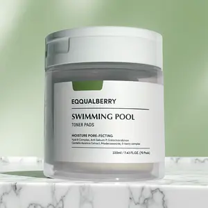 EqqualBerry Swimming Pool Toner Pads 220ml 70 Pads Gentle Exfoliant with Hyaluronic Acid for Sensitive Skin Care Smooth Calming Travel Friendly Pore Care Moisture