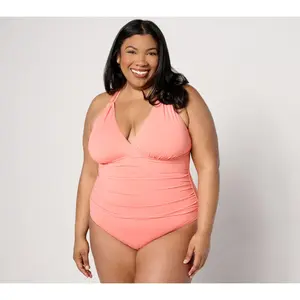 Jantzen Surplice Neck Strappy Back One-Piece Swimsuit