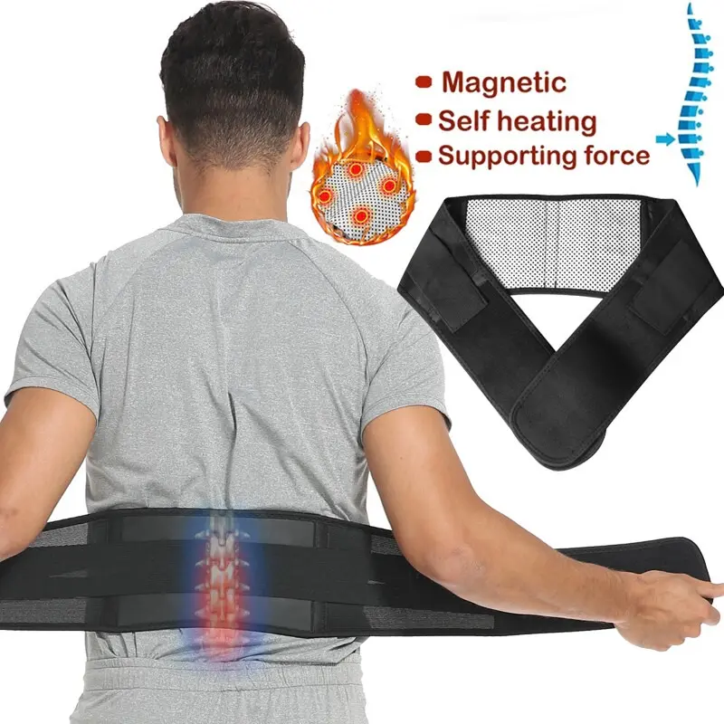Men's Body Shaper Waist Trainer Cincher Girdle - Breathable, Adjustable Elastic Band, Self-Heating Belt for Lower Back Pain Relief, Trimmer for Workout & Office Use