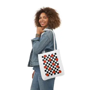 Tomato Checkers Tote Bag for Shopping, Beach Days, Everyday Use, Eco-friendly
