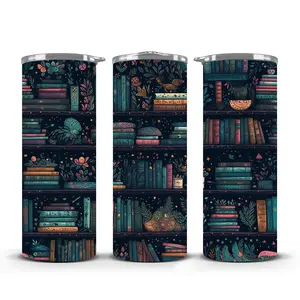 Midnight Blooms & Dark Pages Stainless Steel Tumbler 20oz.