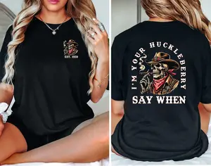 [Generation Studio] Personalized Year 1946-1964 I'M YOUR HUCKLEBERRY SAY WHEN Baby Boomer shirt, Cowboys Cowgirls Style Boomer Shirt, Generation Baby Boomer Shirt, Full Colors, Full Sizes, For Men, For Women