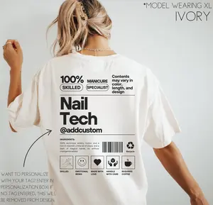 Custom Nail Tech Shirt Nail Artist Gift Manicurist T-shirt Personalized  Tech  Cosmetology Grad  Technician Salon Tshirt