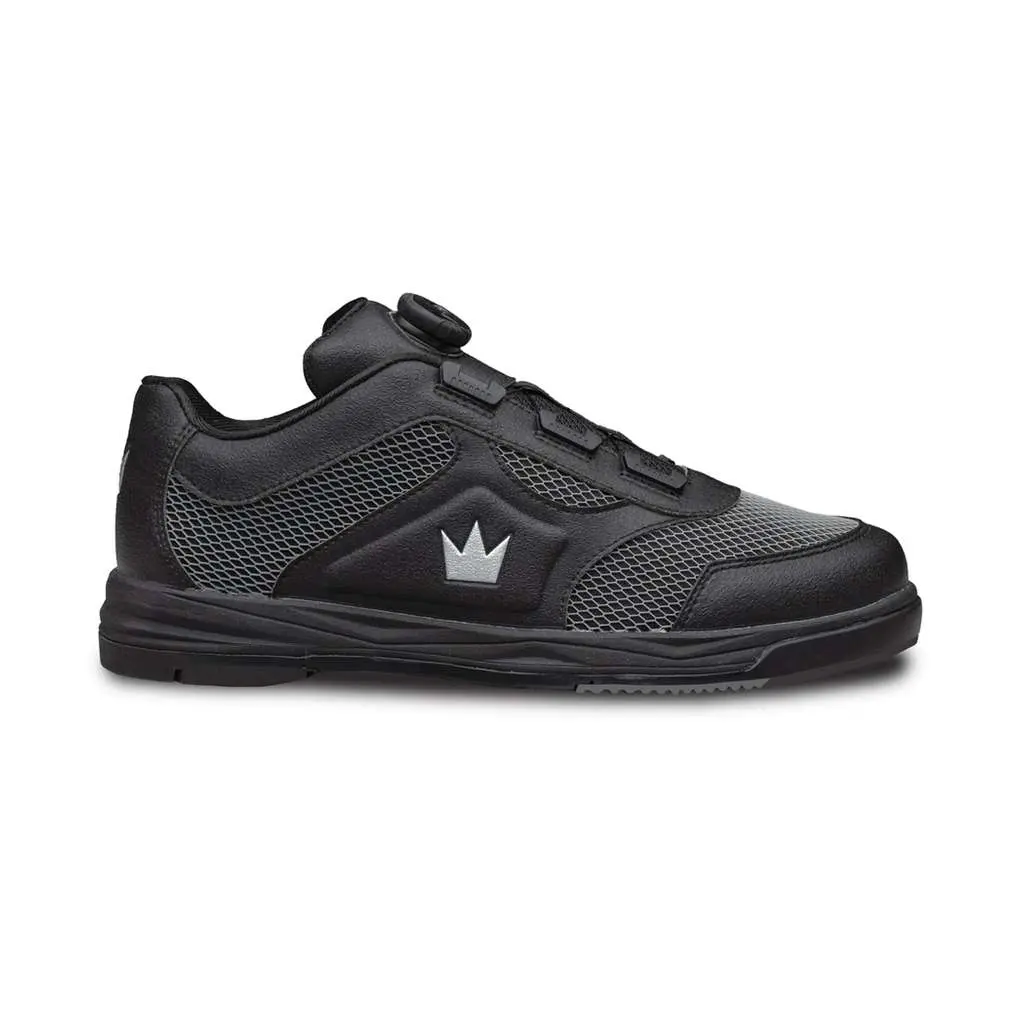 Brunswick Men's Right-Hand Wide Bowling Shoes - Black, Synthetic, Reinforced Hard Rubber Toe, Ortholite Footbed, Progressive Ridged Heels, #6, #8, And #10 Soles