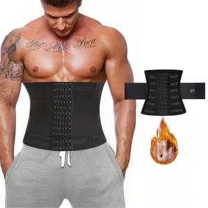 Men's High Waist Fitness Waist Trainer, Adjustable Hook & Eye Closure Waist Cincher, Tummy Control Shaper, Waist Trainer for Men, Compression Waist Trainer