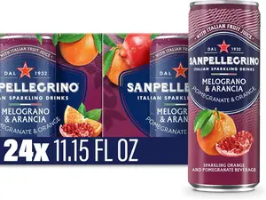 Sanpellegrino Italian Sparkling Drink Melograno And Arancia, Sparkling Orange And Pomegranate Beverage, 24 Pack Of Cans