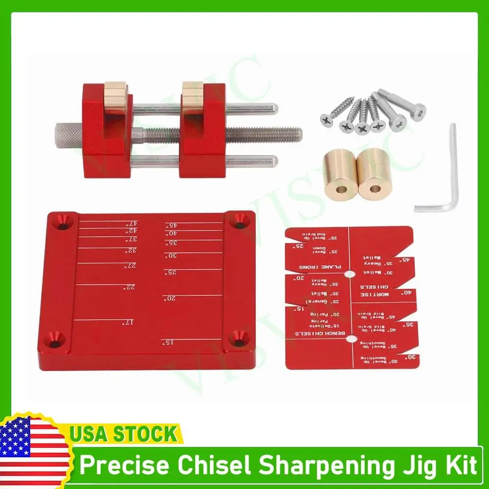Precise Chisel Sharpening Jig Kit Honing Guide System for Woodworking Chisels