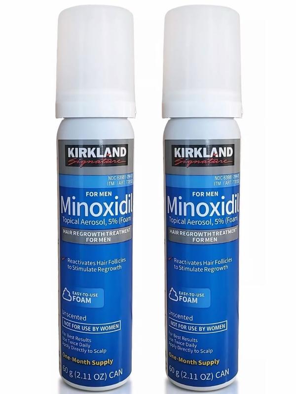 KIrkland Signature Minoxidil Foam, Hair Regrowth Treatment For Men, Unscented, 1 to 6 Months Supply Comfort