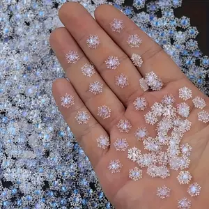 100 Pcs Ice Crystal 3D Sparkling Mini Snowflake Resin Diamonds, Bling Nail Art Decor, DIY Craft Supplies, Necklace & Bracelet Charms