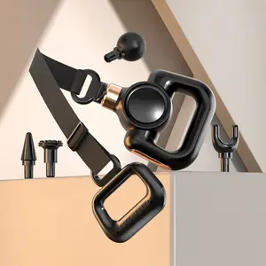 Portable Fascia Gun Massage with Strap, 5 Interchangeable Heads, 5 Speed Modes, Deep Tissue Muscle Relax, Body Back Neck Massager