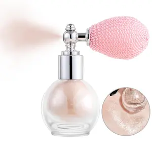 Highlighter Powder Spray, Longwear Shimmer Spray for Face Hair Body, Waterproof Shiny Spray, High Gloss Glitter Spray Makeup