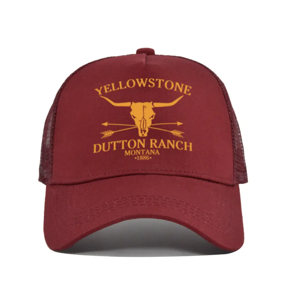 Cross-border Yellowstone baseball cap, silk-printed Yellowstone mesh cap, printed duckbill cap, unisex washable breathable sun hat Cross-border Yellowstone baseball cap, silk-printed Yellowstone mesh cap, printed duckbill cap, unisex washable breathable sun hat