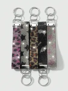 A wrist strap keychain with a shining diamond decoration for women, wrist strap, extended wrist keychain accessory, suitable for women who like sparkling accessories, can be used for ID cards, cameras, small items, daily essentials, car keys, etc.