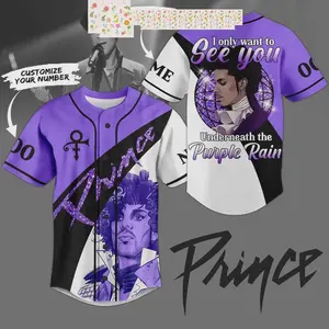 Prince I Only Want To See You Underneath The Purple Rain Personalized Baseball J