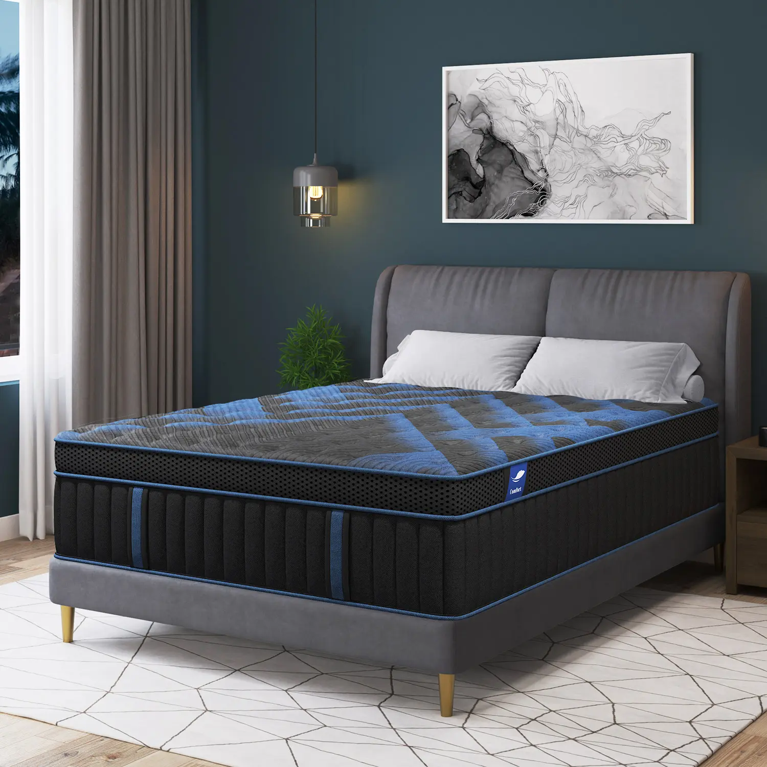 12/14 Inch Twin Full King Queen Mattress , Hybrid Mattress in a Box, Memory Foam and Individual Pocket Springs, Edge Support, Motion Isolation & Pressure Relief, Medium Firm