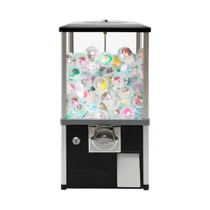 25-Cent Capsule Vending Machine, Commercial Large Capacity Gumball Machine, Great Attraction Mini Vending Machine for Game Stores Retail Stores Amusement Parks, Black