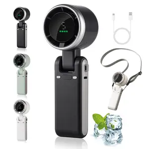 Handheld Portable Turbo Mini Fan with 3600mAh Rechargeable Battery, LED Display, 180 Foldable 3 in 1 Personal Fan with 5 Speeds for Travel, Outdoor, Home turbo fan