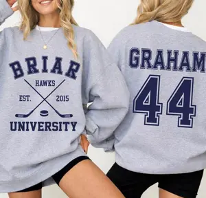 Briar University Graham 44 Hoodie, Off-Campus Crewneck, Hockey Romance Shirt, Briar U Sweatshirt, Campus Hockey