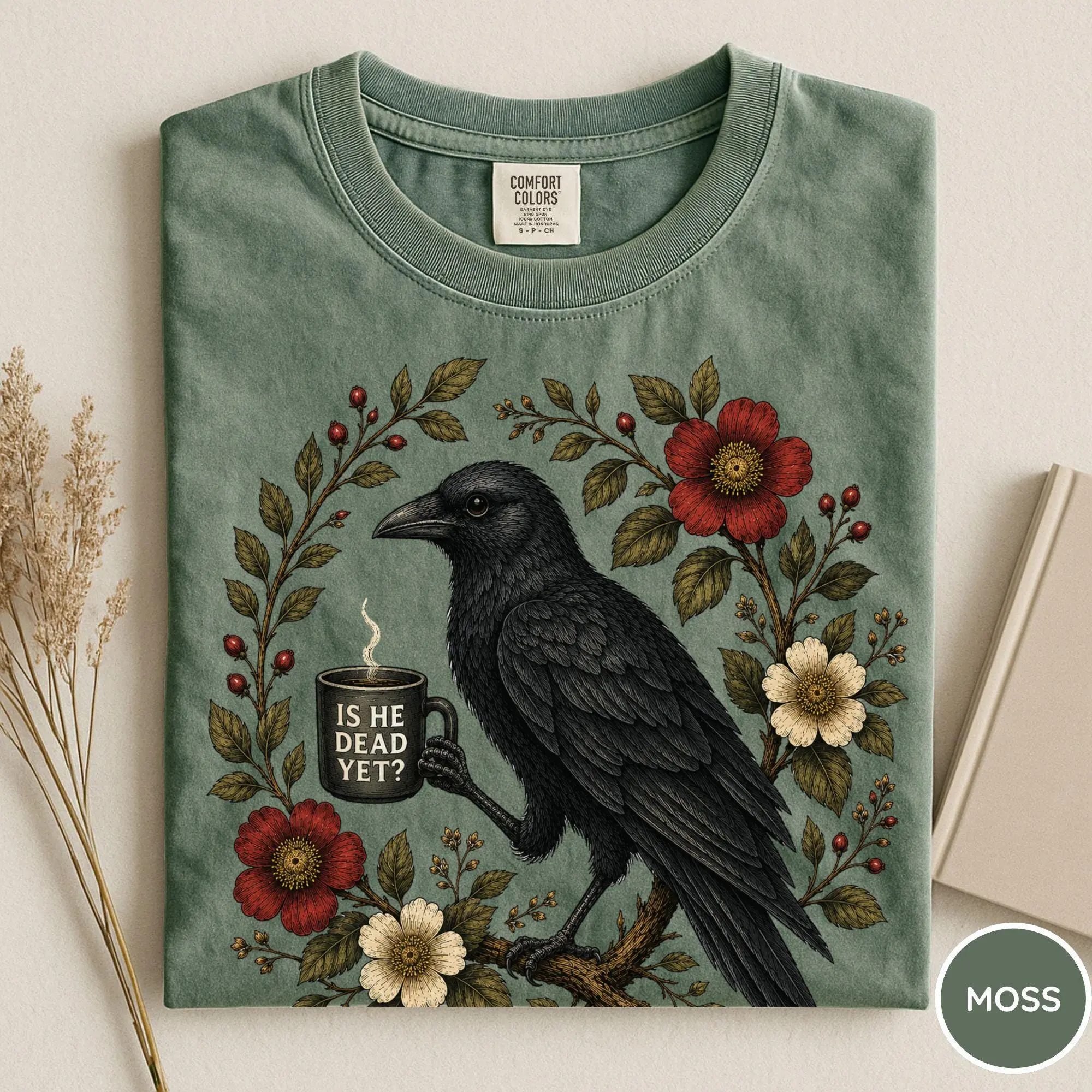 Comfort Is He T-shirt, Raven Crow Coffee Shirt, FDT Tee, Botanical Crow Shirt, Protest Tee, Unisex Graphic Cotton Top