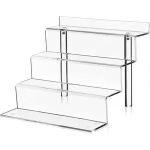 9 Inch Acrylic Shelf, 4 Tier Perfume Organizer and Cologne Organizer, Funko POP Shelves Tiered Riser Display Stand, Acrylic Display for Decoration and Organizer Racks Souvenir