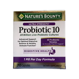 Nature's Bounty Ultra Strength Probiotic 10. 70 Capsules Supplement Vitamins Natural Healthcare Dietary Edible Fitness Optimum Healthy