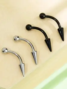 4pcs Jumbo Pointed Conical Bullet Brow Pins, Gunmetal Non-Slip Arrowhead Hair Sticks, Suitable for Daily Wear & Parties, Year-Room Accessory