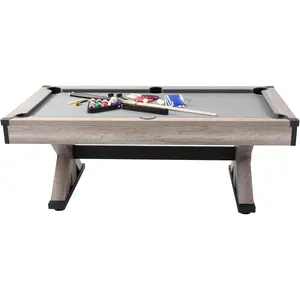 VEVOR 7ft Billiards Table Combo Set, 3-in-1 Multi Game Table with Dining, Pool, and Tennis Table, for Family Game Room Adults, Includes Full Set of Accessories, Wood Color with Grey Cloth