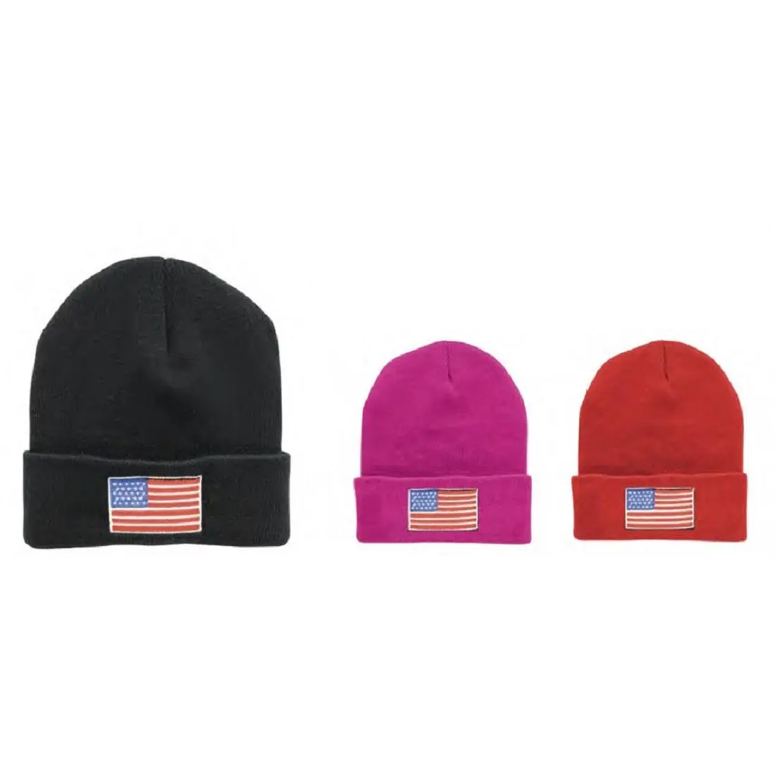 CrazyCoolBuys Usa American Flag Knit Embroidered Winter Hat Stars Stripes Skull Cap Beanie