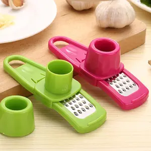 Stainless Steel Garlic Press, 1 Count Multifunctional Manual Garlic Crusher with Handle, Vegetable Grater, Kitchen Gadgets for Home Use, Utensils, Kitchen Tool