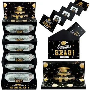Graduation  Card Holder 2026 with Envelopes 6 Slots Congrat Grad  Card Holder Graduation  Card  Holder for College High School Graduate Party Supplies (Black )