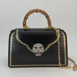 Pre-owned GUCCI calfskin Shoulder Bags C/Gucci Leather Medium Thiara Bamboo Top Handle Shoulder Bag