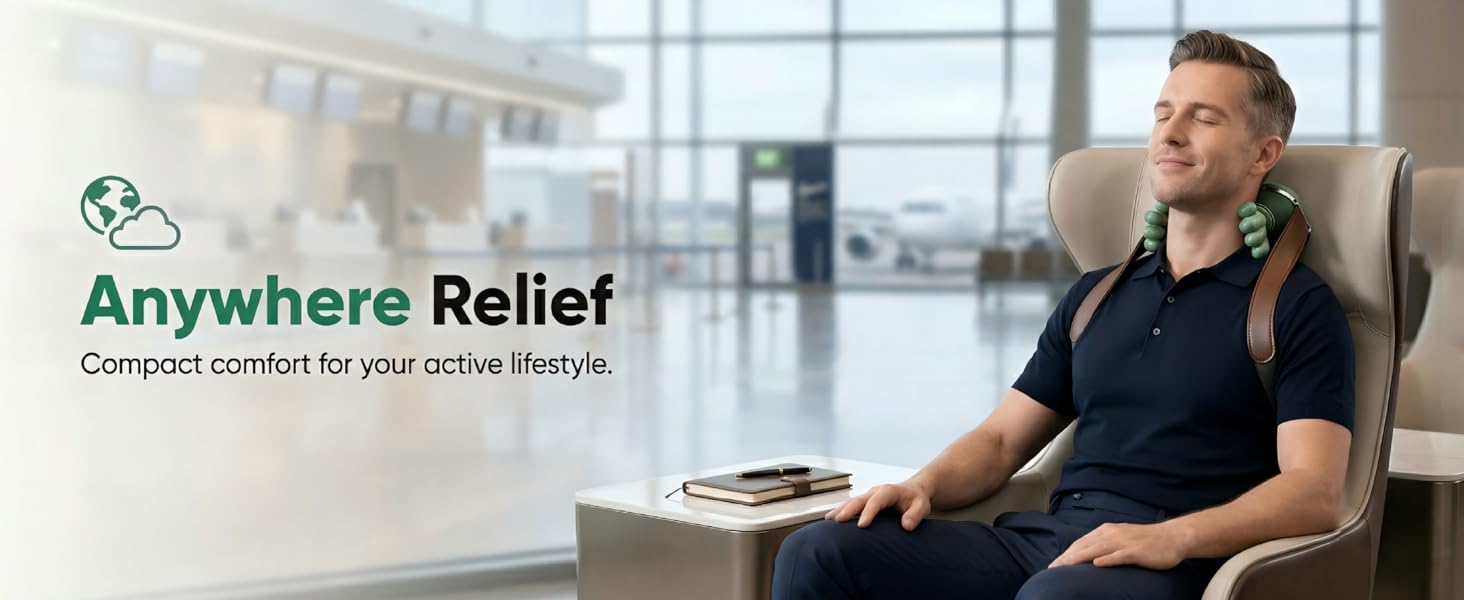 Mother‘s Day Gifts for Mom, Neck and Shoulder Massager with Bionic Hand 3D Kneading and Heat, Wireless Portable Electric Massager for Pain Relief, Adjustable Speed