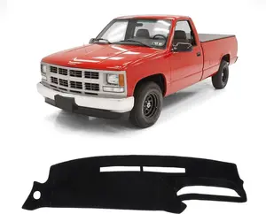 KUST Car Dash Cover for Chevy Chevrolet Silverado C/K 1500 2500 3500&Tahoe&Suburban/GMC Sierra&Yukon 1995 1996 Polyester Non-Slip Center Console Dash Cover Interior Accessories for Silverado Black