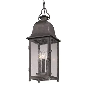 Larchmont 3-Light Outdoor Hanging Pendant Light With Classic Design and Durable Weatherproof Finish
